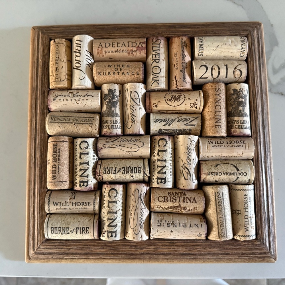 Trivet-Hand made wine cork and oak trivet